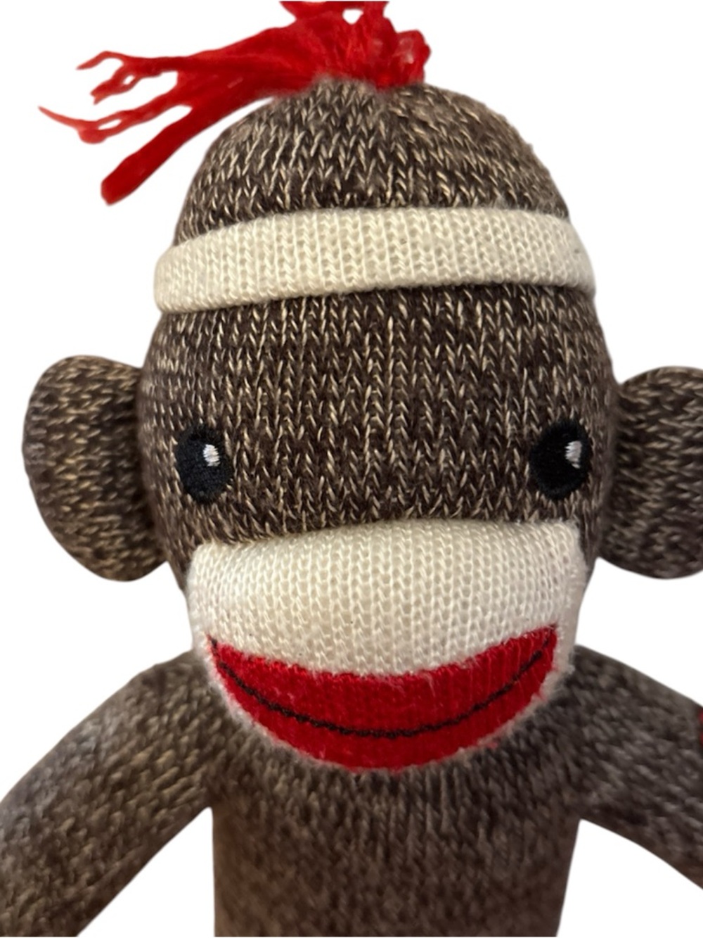 Classic Sock Monkey Stuffed Animal Plush Toy EUC Red Heart Kidcore - Picture 4 of 8